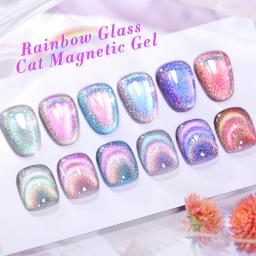 NASCIDO PRETTY-Gel Magnético para Nail Art em Casa, Laser 9D, Soak Off, LED UV, Rosa, Roxo, Gato - Image 4