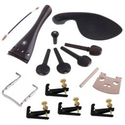 Conjunto de 4/4 partes de violino, conjunto de acessórios, corda, cavilhas, cauda, prego, descanso de ombro, ébano, instrumento musical - Image 1