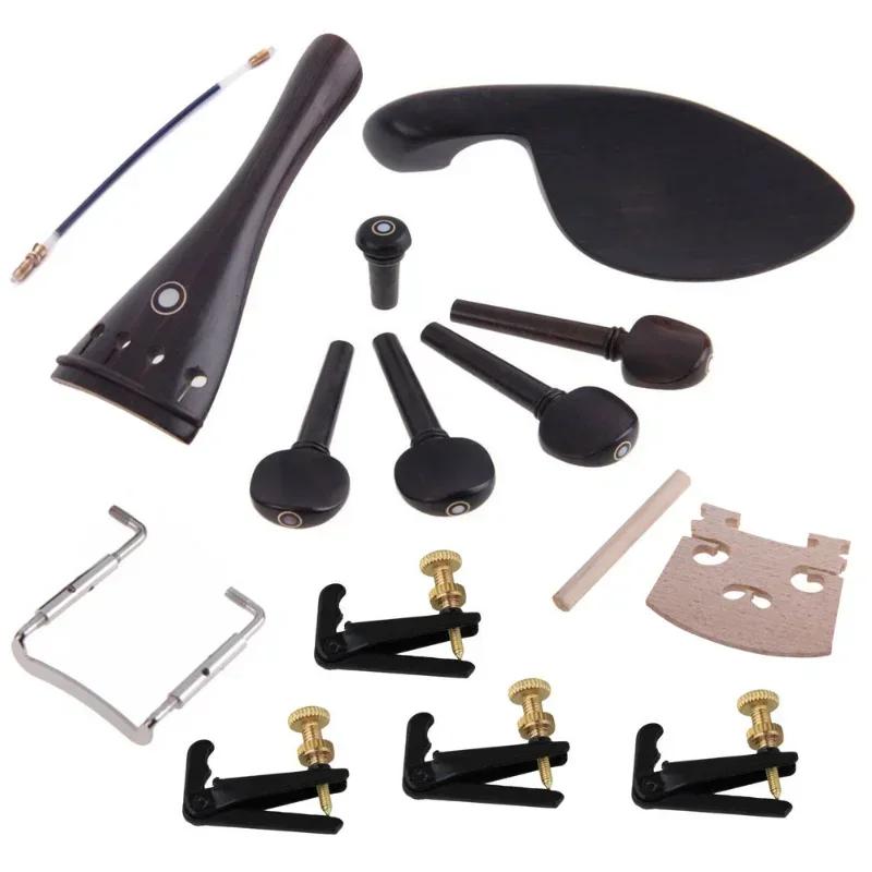 Conjunto de 4/4 partes de violino, conjunto de acessórios, corda, cavilhas, cauda, prego, descanso de ombro, ébano, instrumento musical - Image 1