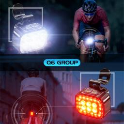 Ciclismo luz traseira dianteira da bicicleta conjunto de carga usb farol luz mtb lanterna led à prova dwaterproof água acessórios da bicicleta - Image 6