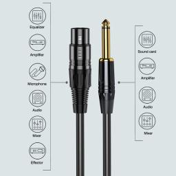 XLR macho para macho cabo para gravação profissional, equilibrada extensão linha, XLR Mixer, alto-falante, amplificador, microfone ao vivo, 6,5 milímetros - Image 5