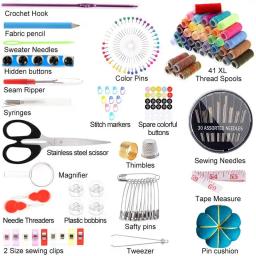 Portátil Kit De Costura Cor para Iniciantes, Suprimentos De Costura e Acessórios, Fio De Agulha, Viagem SCIs, Adulto, 226 Pcs - Image 2