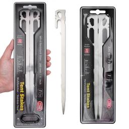 Estacas de barraca de aço inoxidável portátil, metal Pegs, peso leve, acampamento, mochila, jardim, hammock dossel, 6 pcs - Image 2