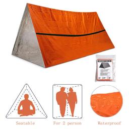 Tenda tubo impermeável para caminhadas ao ar livre e camping, Survival Shelter, cobertores de emergência, Survival Gear, 2 pessoas - Image 1