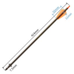 Besta de Carbono Puro para Flecha Curta, Adequado para Todos os Tipos de Flecha Curta, Pena de Laranja, Sp350 Diâmetro Interno, 2 pol, 15in, 6.2mm - Image 3