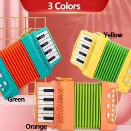 Acordeão de brinquedo para crianças, instrumento musical, brinquedos educativos, presentes para crianças, iniciantes, meninos, meninas, 8 graves, 10 teclas - Image 3