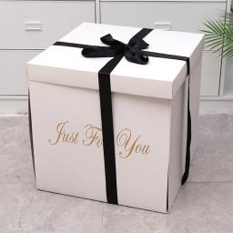 Doce caixa surpresa para casamento e festa de aniversário Caixas do Favor de Celebração, grande capacidade de armazenamento para casa, decoração dourada - Image 1