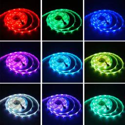 Luzes LED Strip para decoração do quarto, RGB, USB, Bluetooth, lâmpada flexível, fita, fita, TV, luz de fundo, Natal, 5050 - Image 3