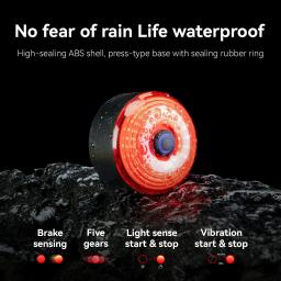 Rockbros 5 padrões selim de bicicleta resistente a riscos alto brilho saco de sela à prova dwaterproof água com luz traseira saco de casca dura - Image 4
