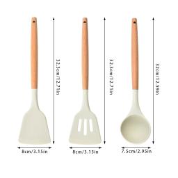 Espátula de cozimento de silicone antiaderente, Misturadores de manteiga, Misturador de saladas, Batter Pies, Cozinha Cozinhar Ferramentas, Raspador - Image 3