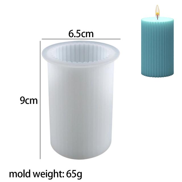 Molde de Silicone Cilíndrico Listrado para Velas Perfumadas Artesanais e Artesanato em Resina Epóxi, Ideal para Decoração de Interiores