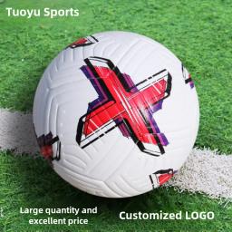 PU Machine-Stitched Bola De Futebol, Britânico E Super Coroa, Treinamento De Competição, Atacado De Fábrica, Cross-B, No. 5, Bola - Image 1