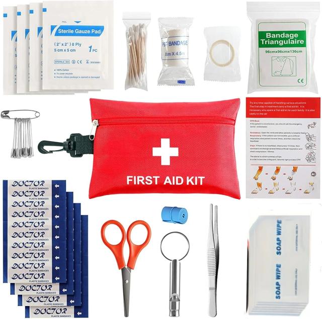 Mini Ultimate Kit de Primeiros Socorros Portátil com 133 Pecas - Ideal para Viajantes e Aventura ao Ar Livre