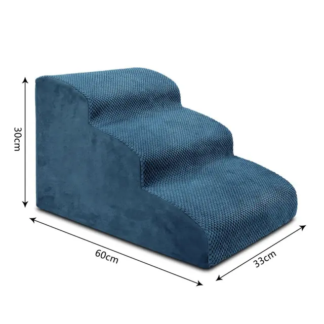 Rampas Antiderrapantes para Pequenos Animais: Escadas Seguras para Cães e Gatos com 3 Degraus para Sofás e Carros