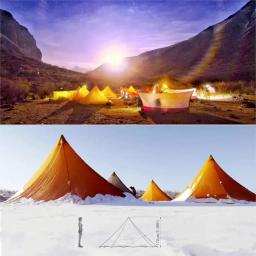 Ultraleve 680g 2-4 pessoa 4 temporada barraca de acampamento 20d náilon ambos os lados silicone revestimento sem haste pirâmide flysheet ao ar livre 2.5x2.5m - Image 2
