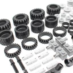 MOC Technical Wheel Building Blocks, Pin Pneu Eixo Conector, Tecnologia do carro, Peças de automóvel Set Toy, 56pcs por lote - Image 4