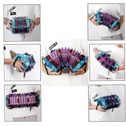 Acordeão musical com bolsa de transporte infantil, instrumento musical educativo, banda de ritmo, brinquedo, 20 botões, 40 lingas, estilo anglo - Image 4