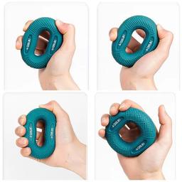 Anéis de aperto de mão para treinamento de força, Silicone Hand Gripper, Dedo Extension Trainer com 2 níveis de resistência - Image 2