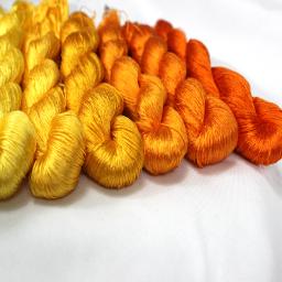 100% linha de seda bordado à mão ponto cruz 1 peça 400m linha de bordado de seda série amarela 10 cores puras - Image 4