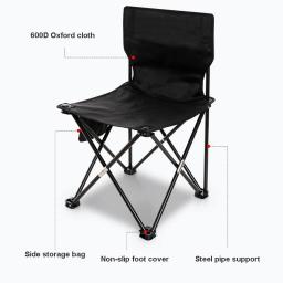 Cadeira leve e dobrável para camping ao ar livre Cadeira de praia portátil Mochila de caminhada Assento de piquenique para churrasco - Image 6