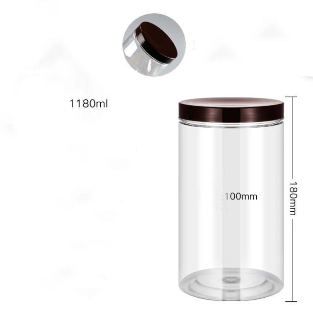 Garrafa de Armazenamento Plástica Transparente com Selo Vazio, Balde Circular e Latas Seladas para Alimentos, Ideal para Jarras de Biscoito, 1 Unidade