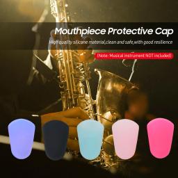 5 pçs bocal capa protetora saxofone clarinete bocal protetor de silicone acessórios instrumento vento (cor aleatória) - Image 1