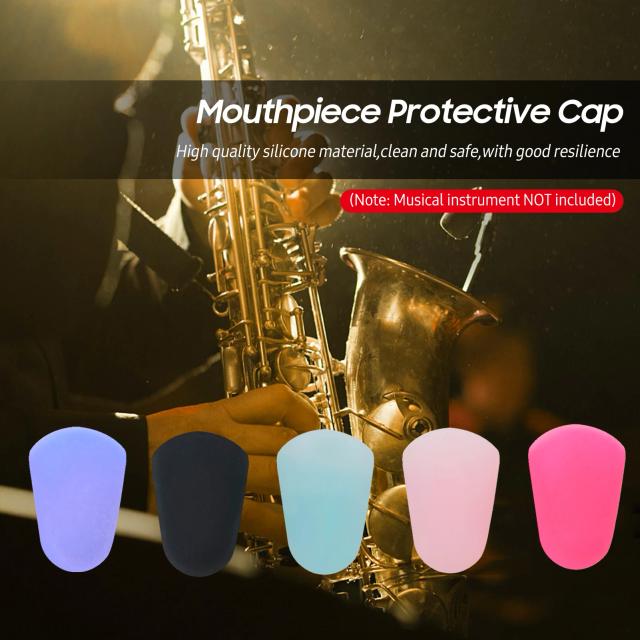 Conjunto com 5 Capas Protetoras de Silicone para Bocal de Saxofone e Clarinete - Acessórios de Instrumento com Cores Aleatórias