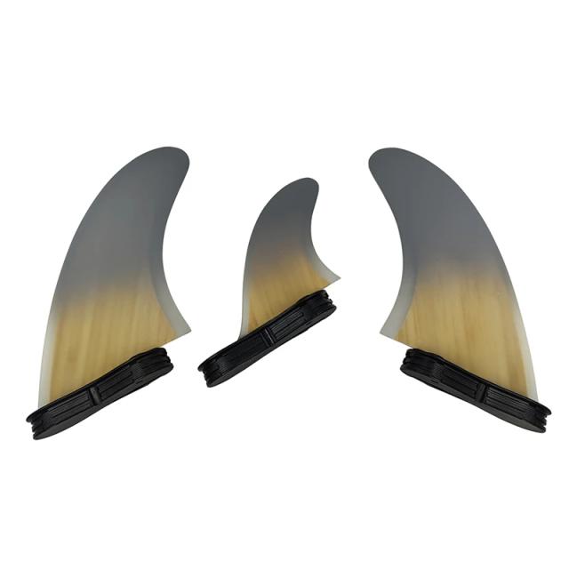 Quilhas Tri Fins UPSURF FCSII de Alto Desempenho em Bambu para Surf e Skate - 2 Fins com Double Tabs