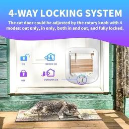 Smart 4 Way Locking Cat Door, Microchip Ativado, Durável Interior Exterior Cat Flap com Chip Door para Gatos e Atividade para Cães Pequenos - Image 4