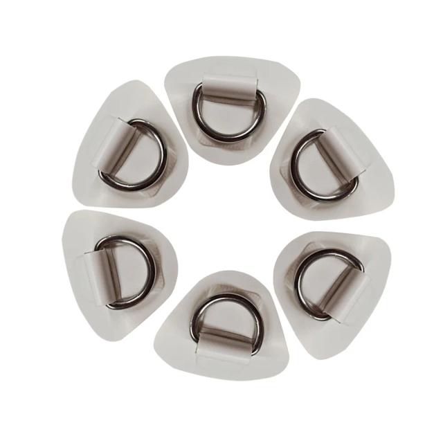 Kit de 6 Argolas Redondas em Aço Inoxidável 316 para Prancha de Surf e Caiaque com Corda Multicolorida