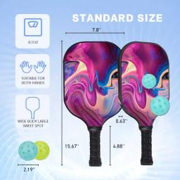 Raquete De Pickleball De Fibra De Carbono Raw, superfície texturizada grafite para suporte a rotação, Personalização - Image 2