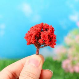 Árvore de flores em miniatura, modelo plástico, construção do trem, acessórios para paisagem, decoração ferrovia, 5 peças, 4cm - Image 3