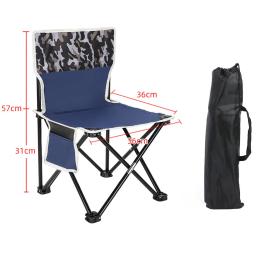 Cadeira dobrável com encosto para pessoas pesadas, cadeira de pesca para fora, equipamento de acampamento, parque, jardim, pátio, esportes, praia - Image 6