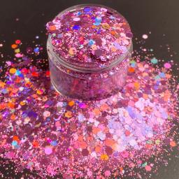 Resina Glitter Flocos para Artesanato, Nail Glitter Sequins, Holográfico Chunky, Prata, Azul, Preto, Preço de atacado, 15g por Jar - Image 6