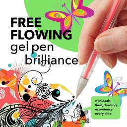 Artigos de Arte para Colorir Adulto, 100 Canetas Gel, Cores Incríveis, Glitter, Neon, Pastel, Metálico, Desenho, Scrapbook, Revistas - Image 6