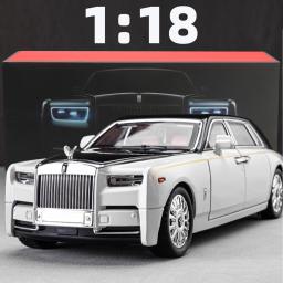 Carro modelo fantasma Rolls-Royce, liga de zinco, brinquedo pull back, carro fundido com som e luz, brinquedos de modelagem realistas 111 - Image 1
