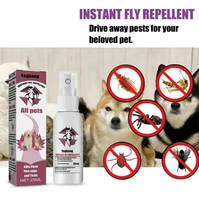 Spray Repelente de Insetos para Pets: Afastando Pulgas, Piolhos e Carrapatos com Esterilização e Alívio da Coceira em Cães e Gatos