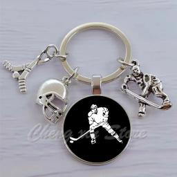 Chaveiro personalizado para jogadores do hóquei no gelo, imagem do logotipo DIY, presente elegante para o fã - Image 1