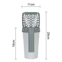 Pet Litter Box Cleaning Tool, Cat Shovel Scoop, Cat Sand Supplies, Portátil com sacos de lixo - Image 3