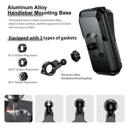 À prova dwaterproof água motocicleta titular do telefone móvel caso suporte universal da bicicleta gps 360 ajustável motocicleta celular titular saco - Image 5