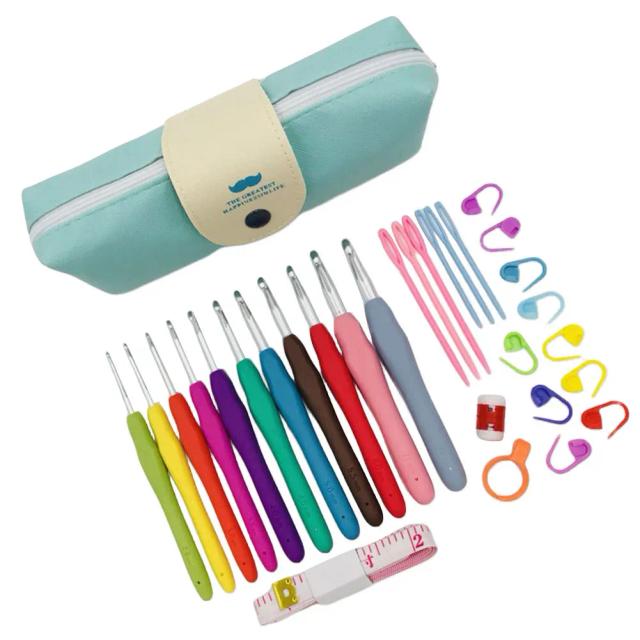 Ganchos de Crochê Coloridos com Estojo e Kit de Agulhas de Tricô: Presentes Perfeitos para Mamãe e Vovó