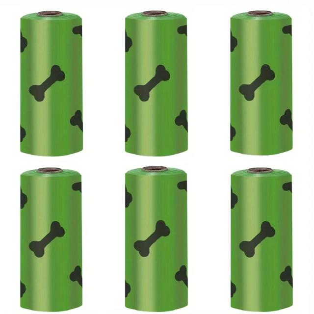 Saco de Lixo Descartável para Cães com Fragrância - 15 Unidades Portáteis e Espessados para Limpeza de Fezes Pet