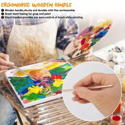 Professional Paint Brushes Set, Round Pointed Tip, Nylon Cabelo, Artista Acrílico Escova, Aquarela, Pintura A Óleo, Corpo, 12Pcs - Image 6