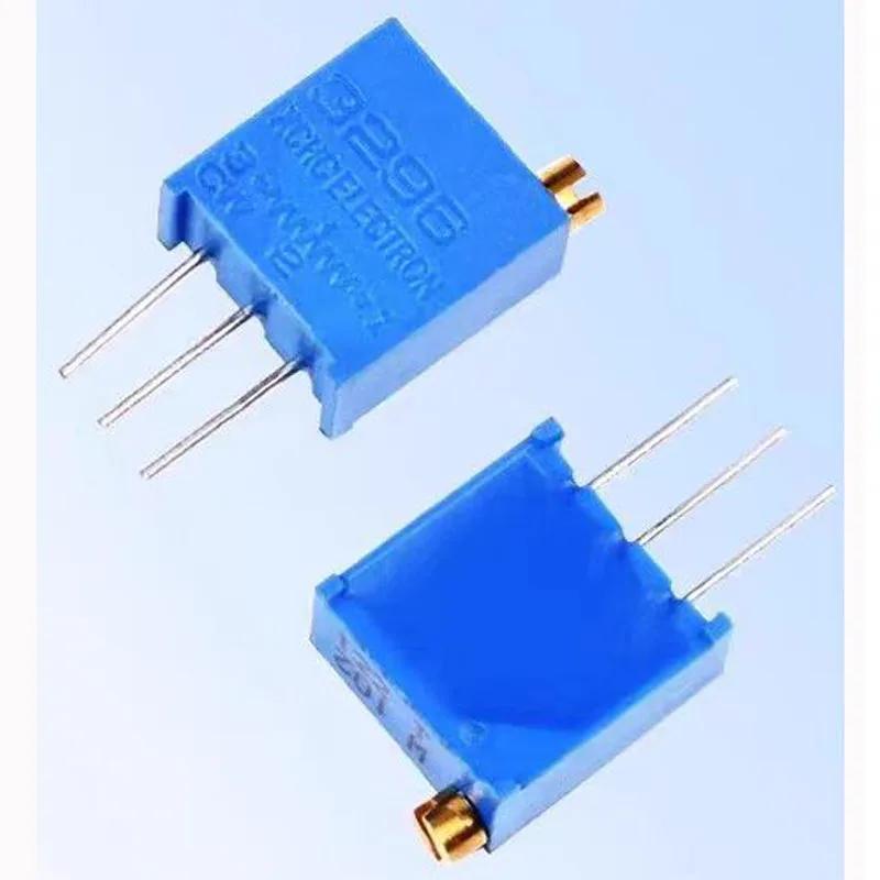 Potenciômetro ajustável de várias turnos, Ajuste superior 104, W100 10R W500 50R W101 100R W201 200R W501 500R W102 1K, 3296W, 10pcs - Image 1