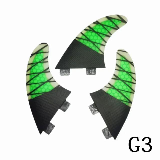 Aletas G3 para Prancha de Surf FCS - Conjunto com 3 Barbatanas em Fibra de Vidro para Wakeboard e Surf