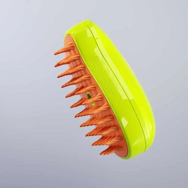 Escova Elétrica a Vapor para Gatos com Pente de Silicone Macio - Removedor de Pelos e Acessórios de Beleza para Animais de Estimação