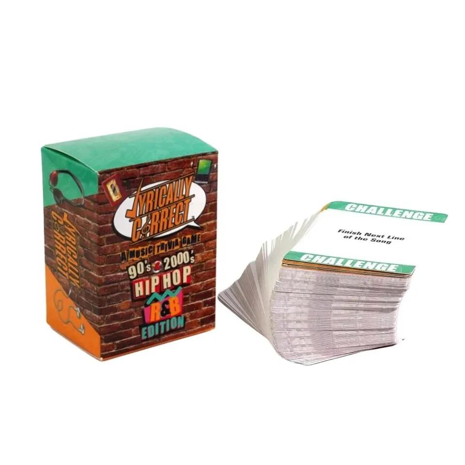 Hip Hop e R & B Music Trivia Card Game, Adult Game, Night Party, Family Gathering Board, Liricamente correto 90 e 2000 - Image 1