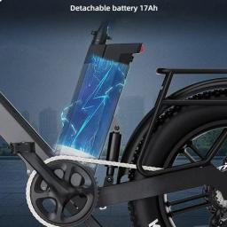 Bateria de lítio para bicicleta de neve de montanha ajuda a homens e mulheres com deslocamento de velocidade variável, bateria leve, bicicleta elétrica - Image 2