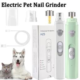 USB Recarregável Elétrico Pet Nail Grinder, Nail Clipper, Aparadores indolores com Polisher Wheel para pequenos e grandes animais - Image 1