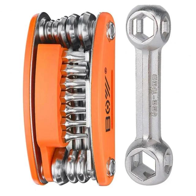 Kit Profissional Multifuncional para Reparos de Bicicleta - Ferramenta de Manutenção de Emergência com Chave Bone para Ciclistas em Estrada
